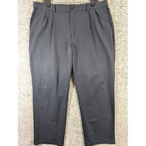 Haggar Golf Pants Men's 38x30 Cool 18 Pro Charcoal Gray Microfiber Comfort Waist